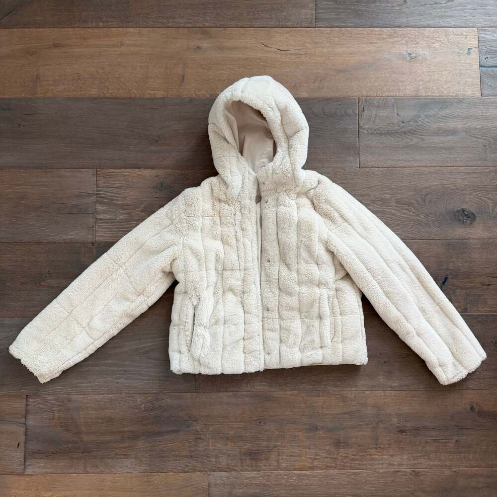 Sam Edelman Reversible Faux Fur Jacket in Cream Youth Size L 14